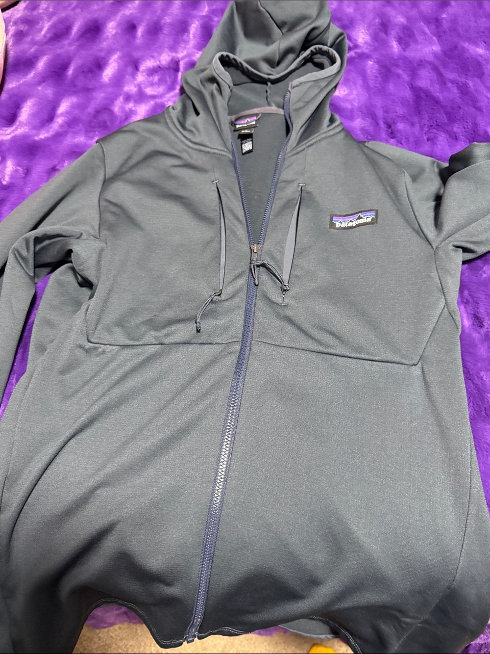 Patagonia Full-Zip Hooded Sweatshirt in Dark Gray